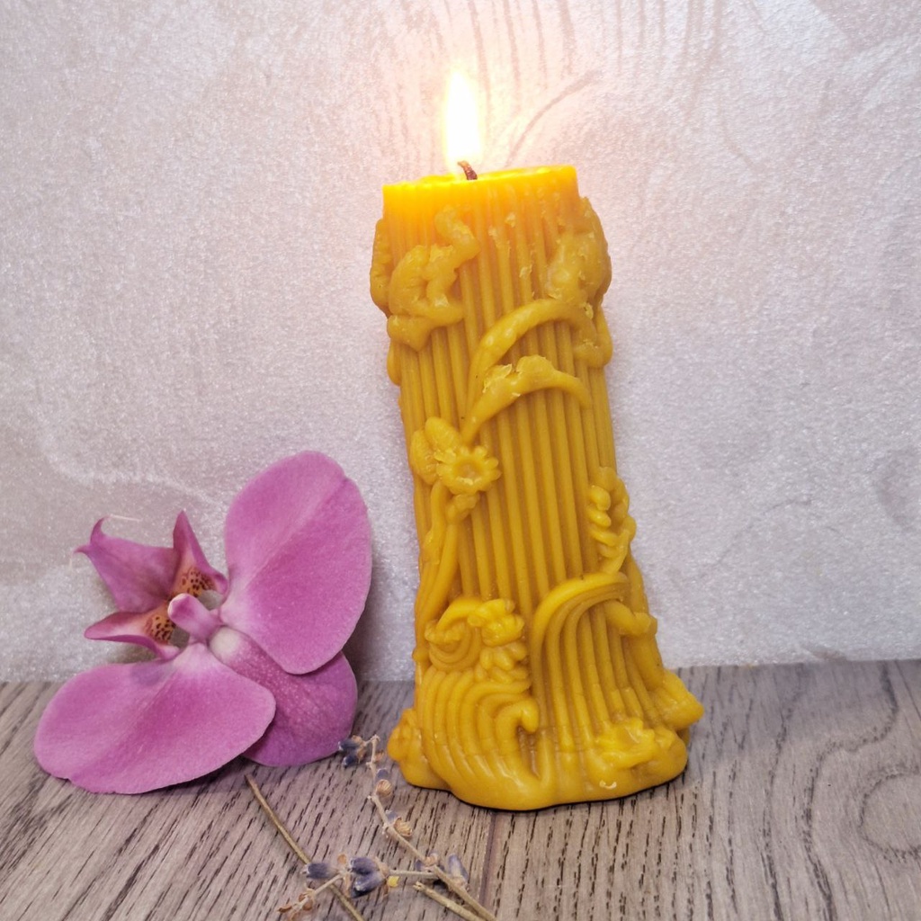 Свічка "Колона з квітами"